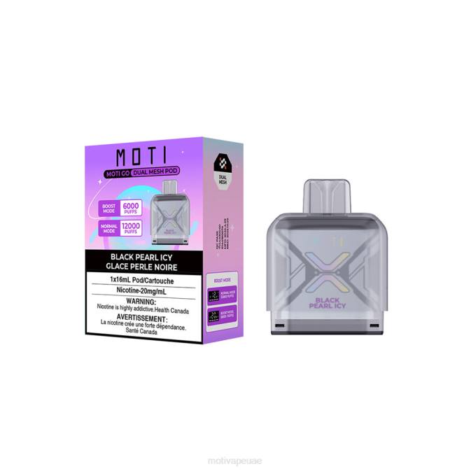 MOTI vape flavors - MOTI Go Pro جراب يمكن التخلص منه اللؤلؤة السوداء الجليدية 8624Y97