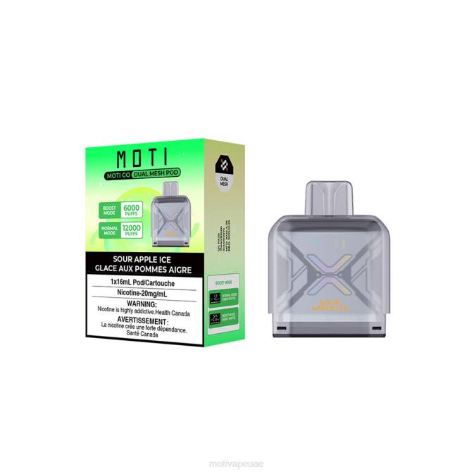 MOTI vape kit UAE - MOTI Go Pro جراب يمكن التخلص منه جليد التفاح الحامض 8624Y88