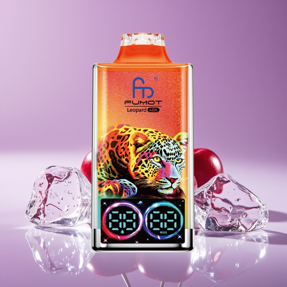 Fumot Leopard 40000 بخار آيس الكرز، بطارية 700mAh، شحن Type-C، شاشة زيت رقمية