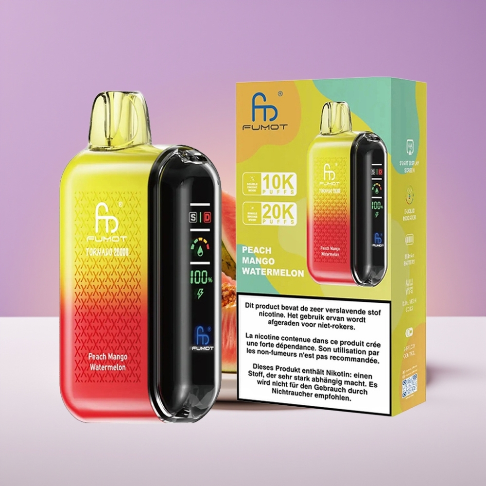 Fumot Tornado 20000 Puffs Dual Mesh 20ml 850mAh خوخ مانجو بطيخ