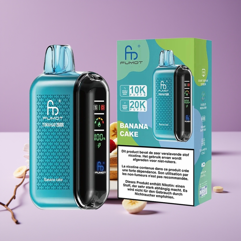 Fumot Tornado 20000 Puffs Dual Mesh Coil 20ml 850mAh Banana Cake