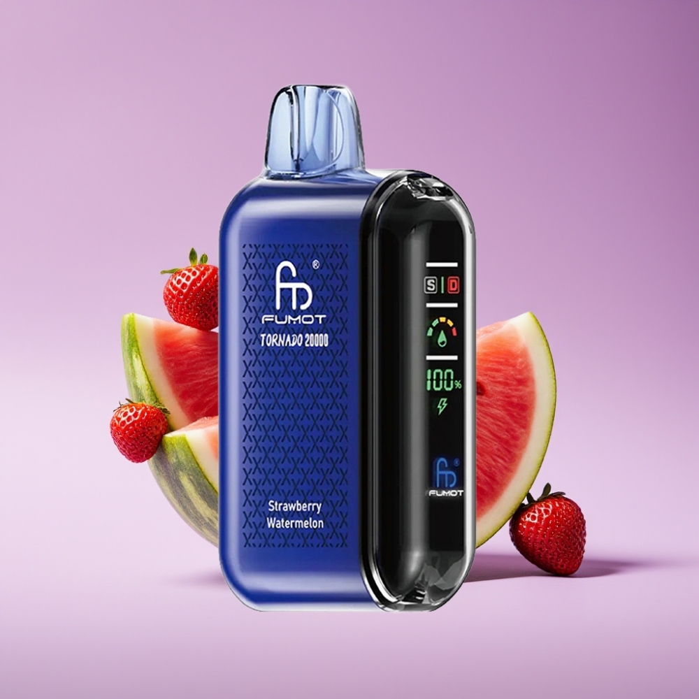Fumot Tornado 20000 Puffs Dual Mesh Coil 20ml بطارية 850mAh فراولة بطيخ