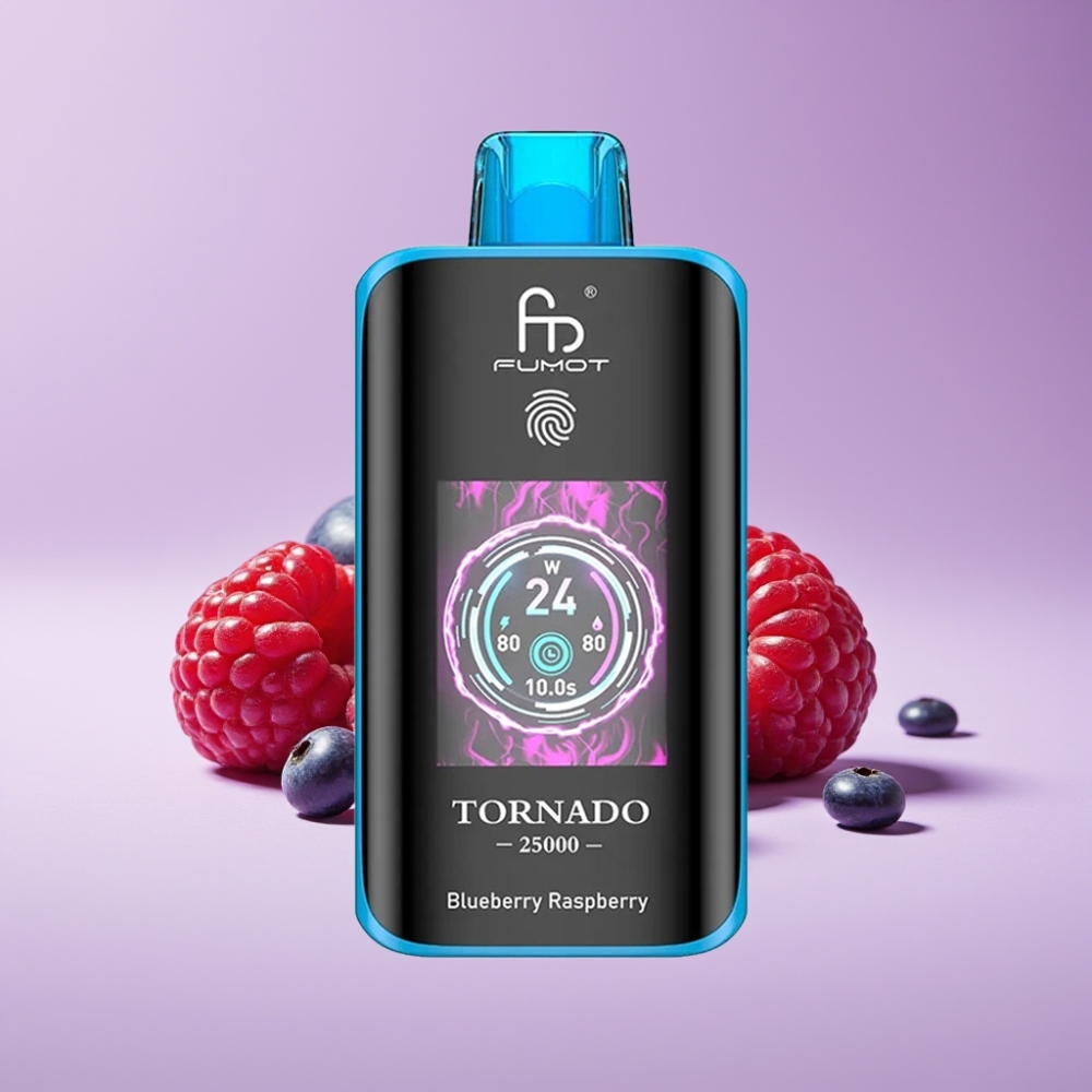 Fumot Tornado 25000 نفخة شاشة HD بطارية 700mAh نوع-C توت عُلّي وعِنبية