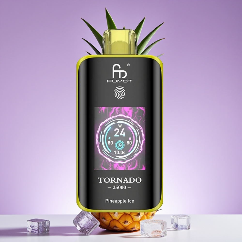 Fumot Tornado 25000 نفخة شاشة HD بطارية 700mAh نكهة أناناس مثلج