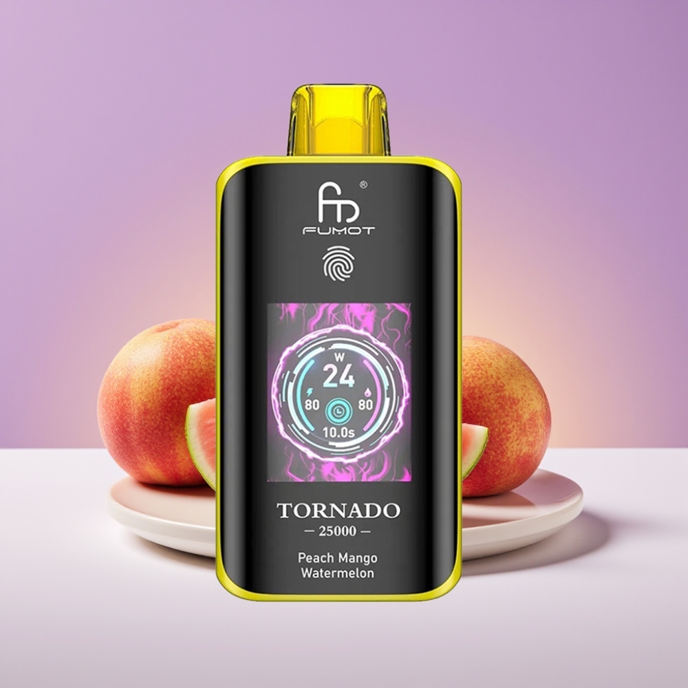 Fumot Tornado 25000 نفخة شاشة HD بطارية 700mAh خوخ مانجو بطيخ