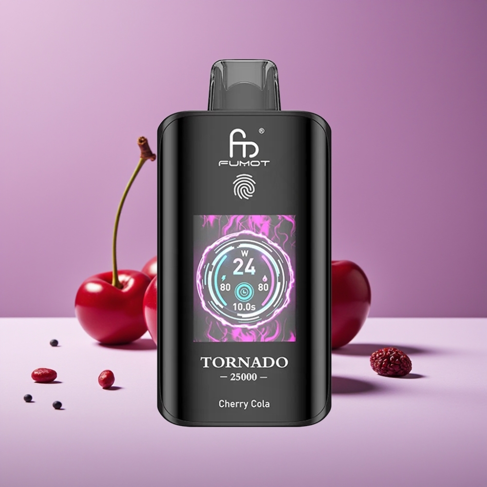 Fumot Tornado 25000 نفخة شاشة HD بطارية 700mAh كرز كولا