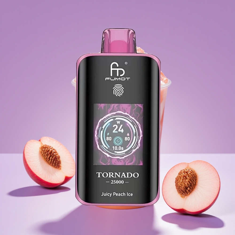 Fumot Tornado 25000 Puffs شاشة HD بطارية 700mAh خوخ مثلج