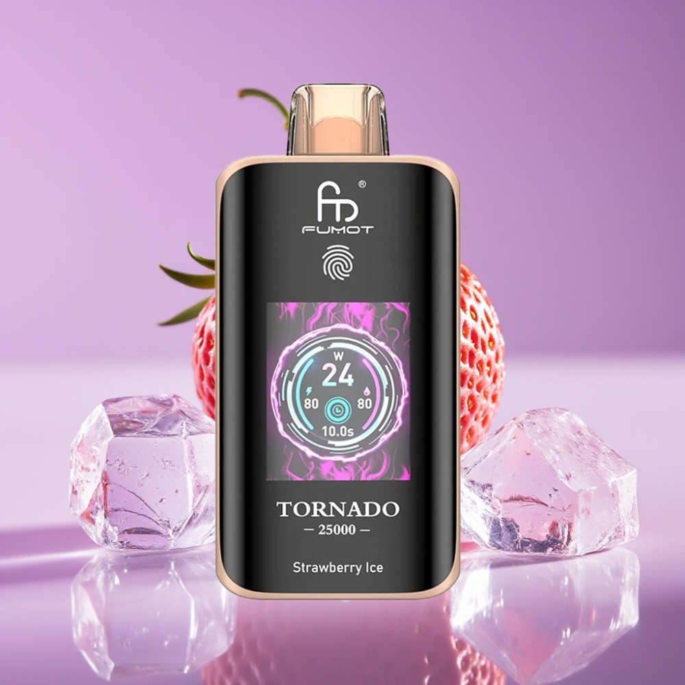 Fumot Tornado 25000 Puffs شاشة HD بطارية 700mAh فراولة مثلجة