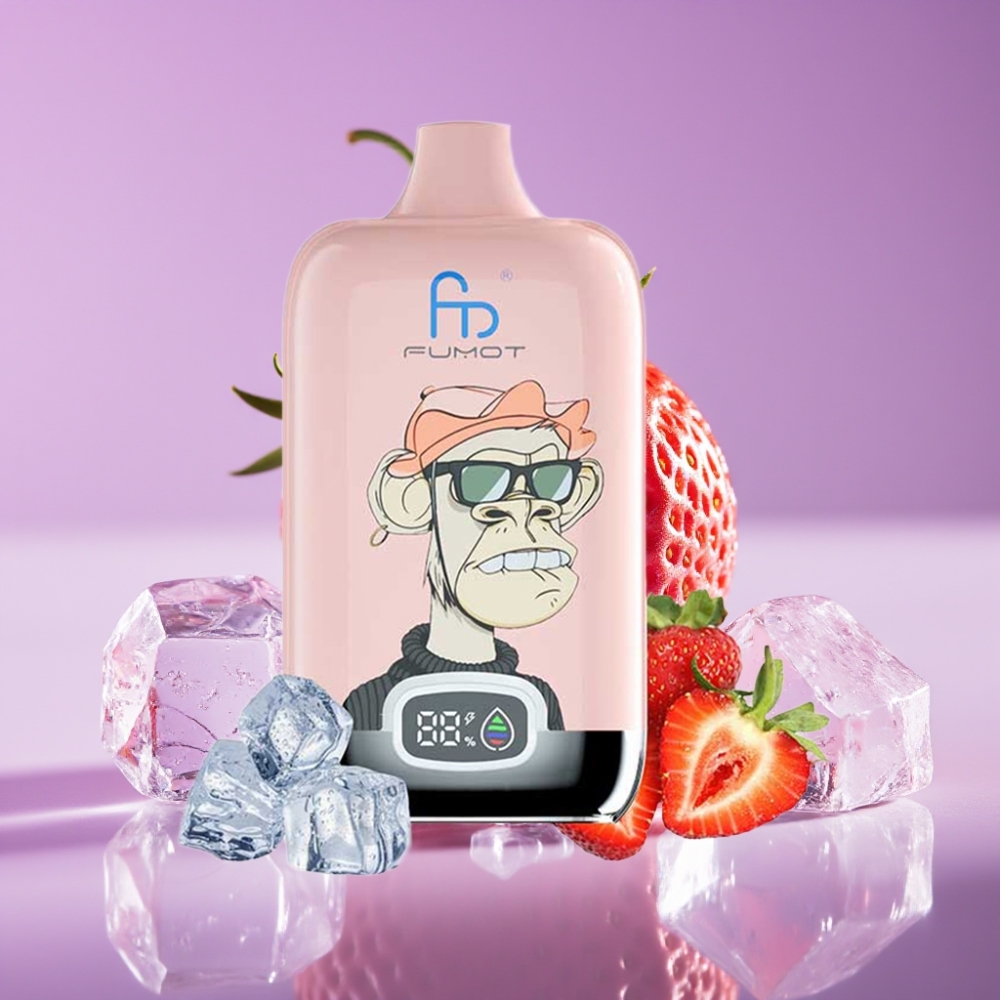 Fumot Tornado Digital Box 12000 نفخة - 20مل سائل - بطارية 550مللي أمبير - شبكة - فراولة آيس