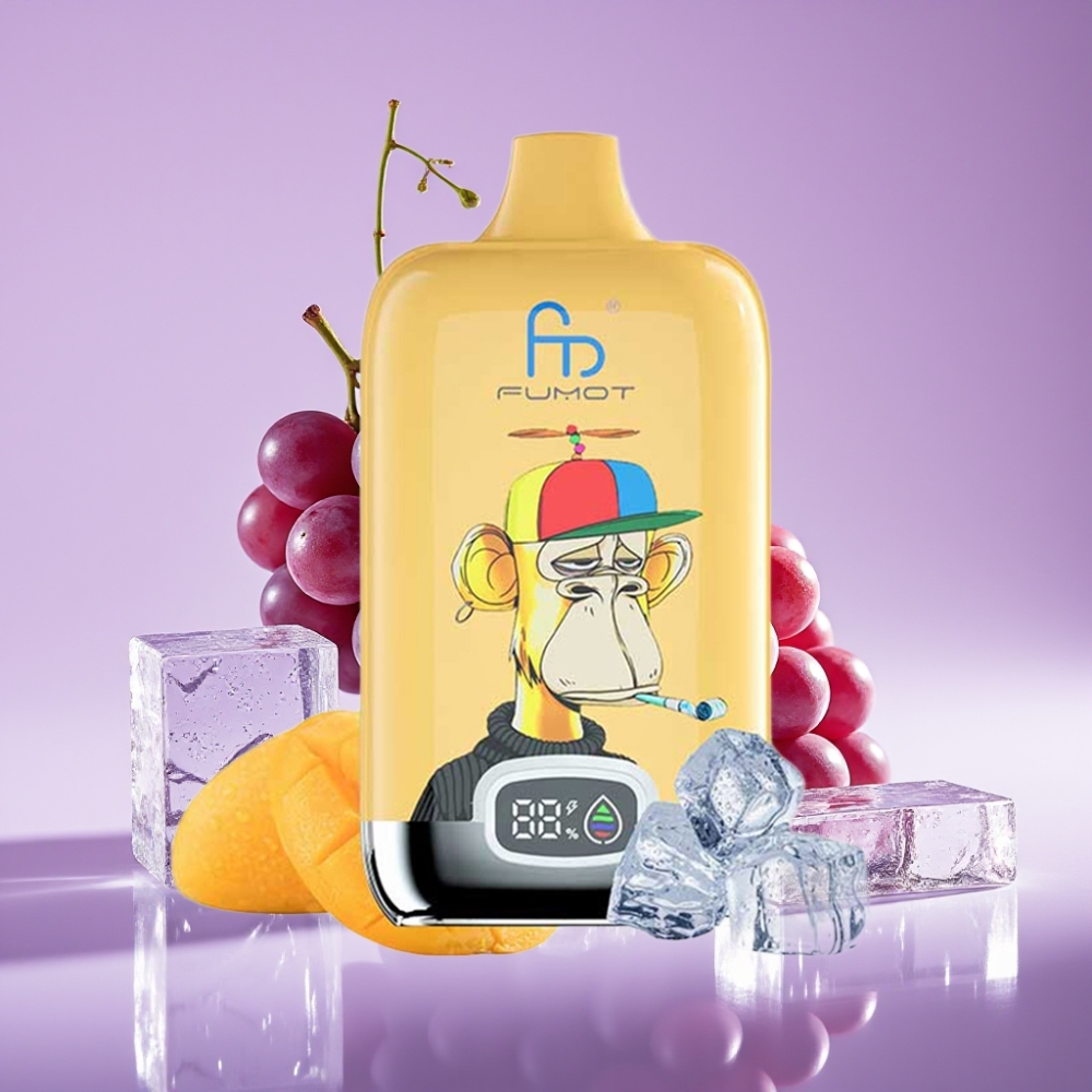 Fumot Tornado Digital Box 12000 نفخة بطارية ٥٥٠ مللي أمبير شحن نوع سي نكهة عنب مثلج