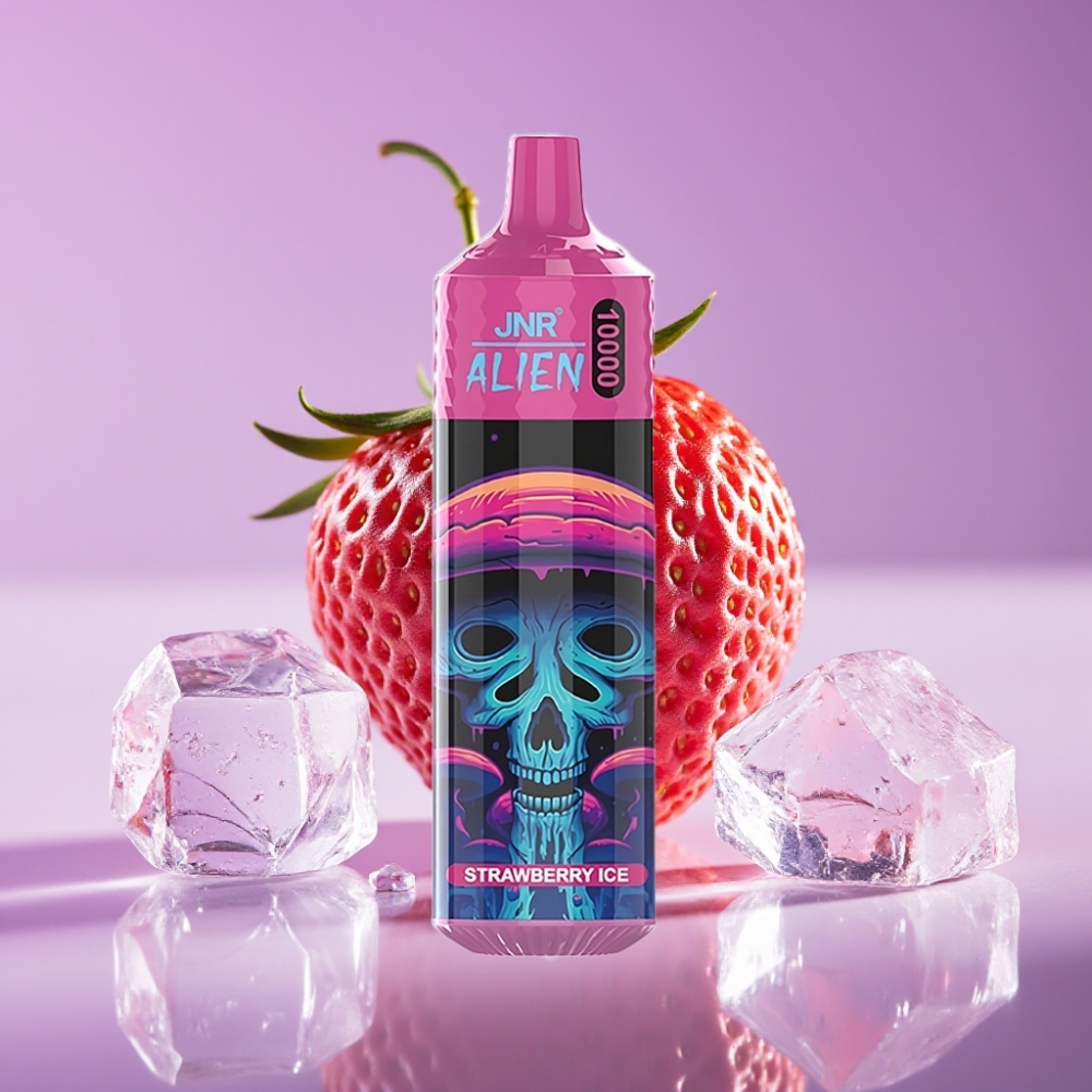 JNR Alien 10000 Puffs 850mAh 20ml شبكة 1.2 أوم فراولة مثلجة