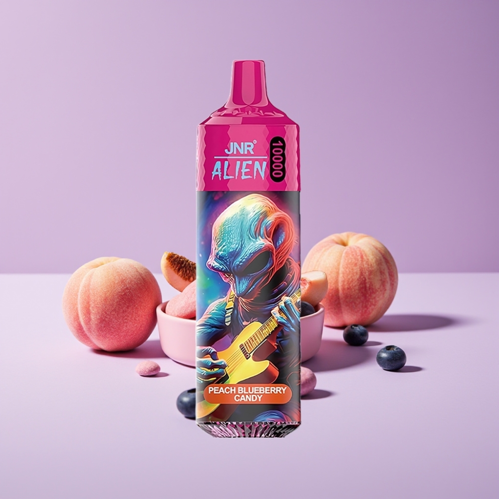 JNR Alien 10000 Puffs 850mAh 20ml Type-C خوخ وعنب أزرق حلوى