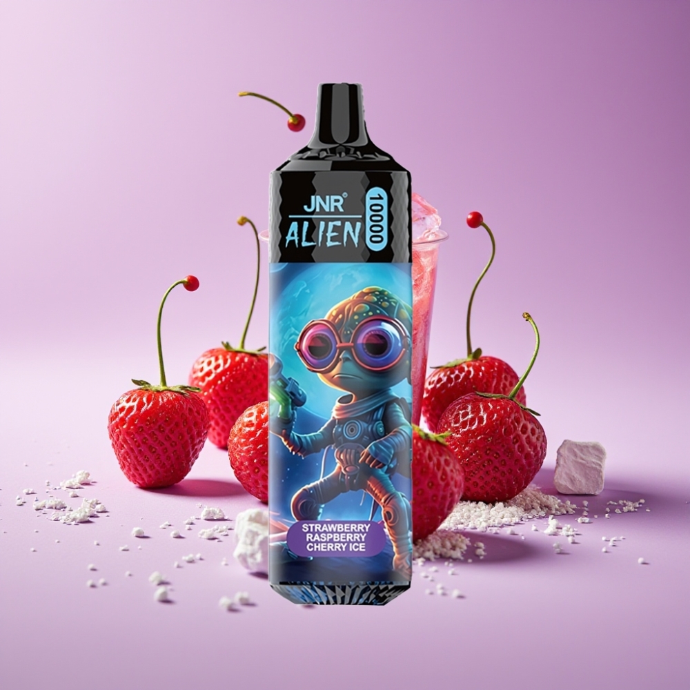 JNR Alien 10000 Puffs 850mAh 20ml Type-C فراولة توت كرز جليد