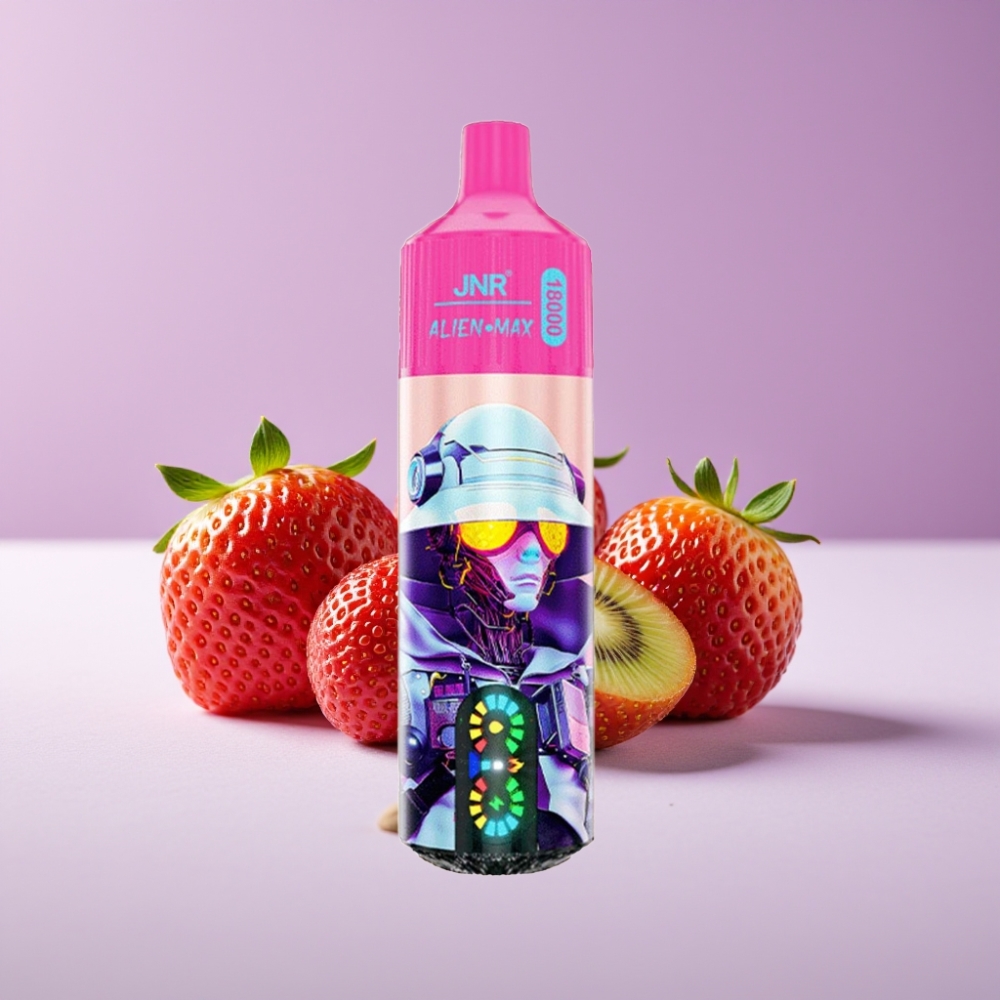 JNR Alien Max 18000 نَفَثات شاشة LED ذكية ملف مزدوج 28ml فراولة كيوي