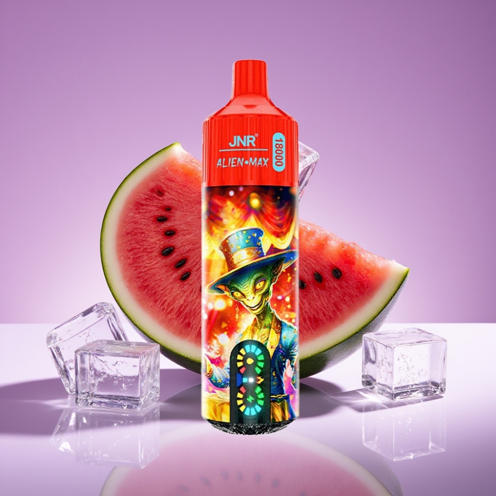 JNR Alien Max 18000 Puffs شاشة LED ذكية، 28مل سائل، بطارية 850مللي أمبير، بطيخ مثلج