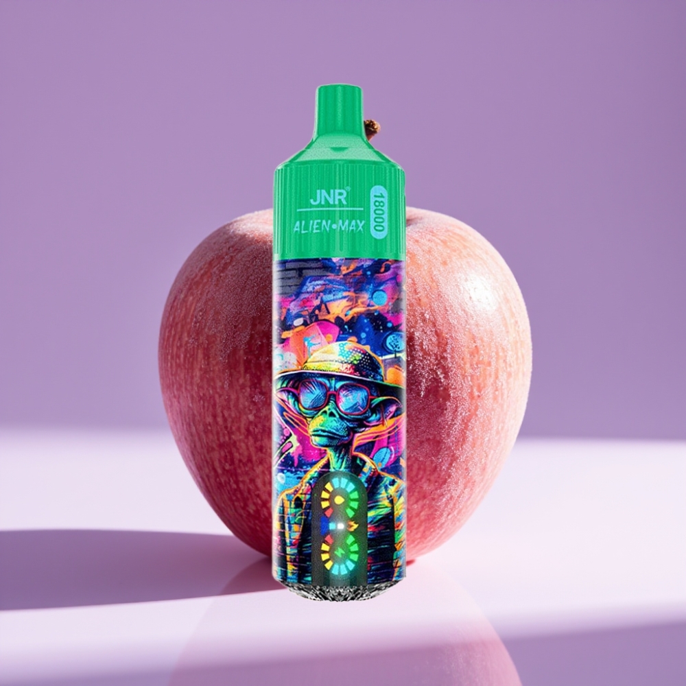 JNR Alien Max 18000 Puffs شاشة LED ذكية، ملف مزدوج، تفاح مجمد