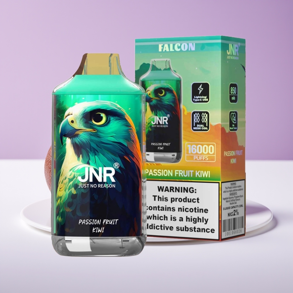 JNR Falcon 16000 Puff 850mAh 22ml Dual Mesh Coil Type C Passion Fruit Kiwi