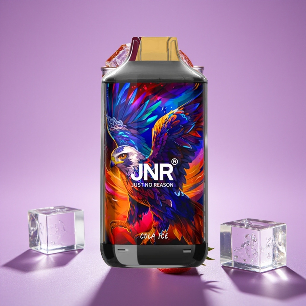 JNR Falcon 16000 Puffs 850mAh 22ml Dual Mesh Coil Type C & Lightning Smart LED 0% 2% كولا آيس