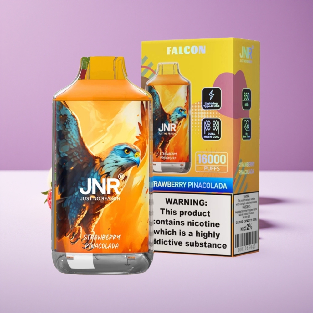 JNR Falcon 16000 Puffs 850mAh 22ml Dual Mesh Coil Type C Strawberry Pina Colada