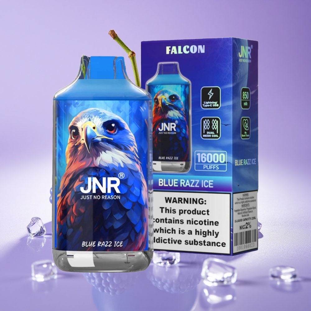 JNR Falcon 16000 Puffs 850mAh 22ml Dual Mesh Type-C Blue Razz Ice