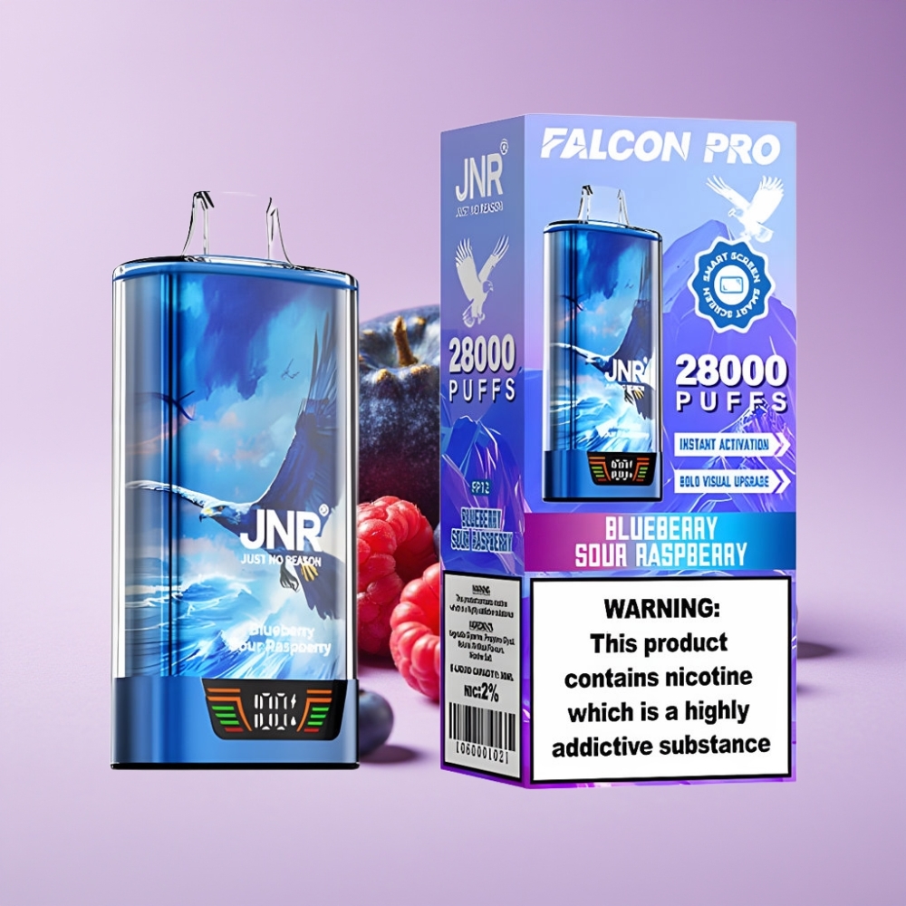 JNR Falcon Pro 28000 بشاشة ذكية وشاحن USB Type-C بنكهة التوت الأزرق الحامض