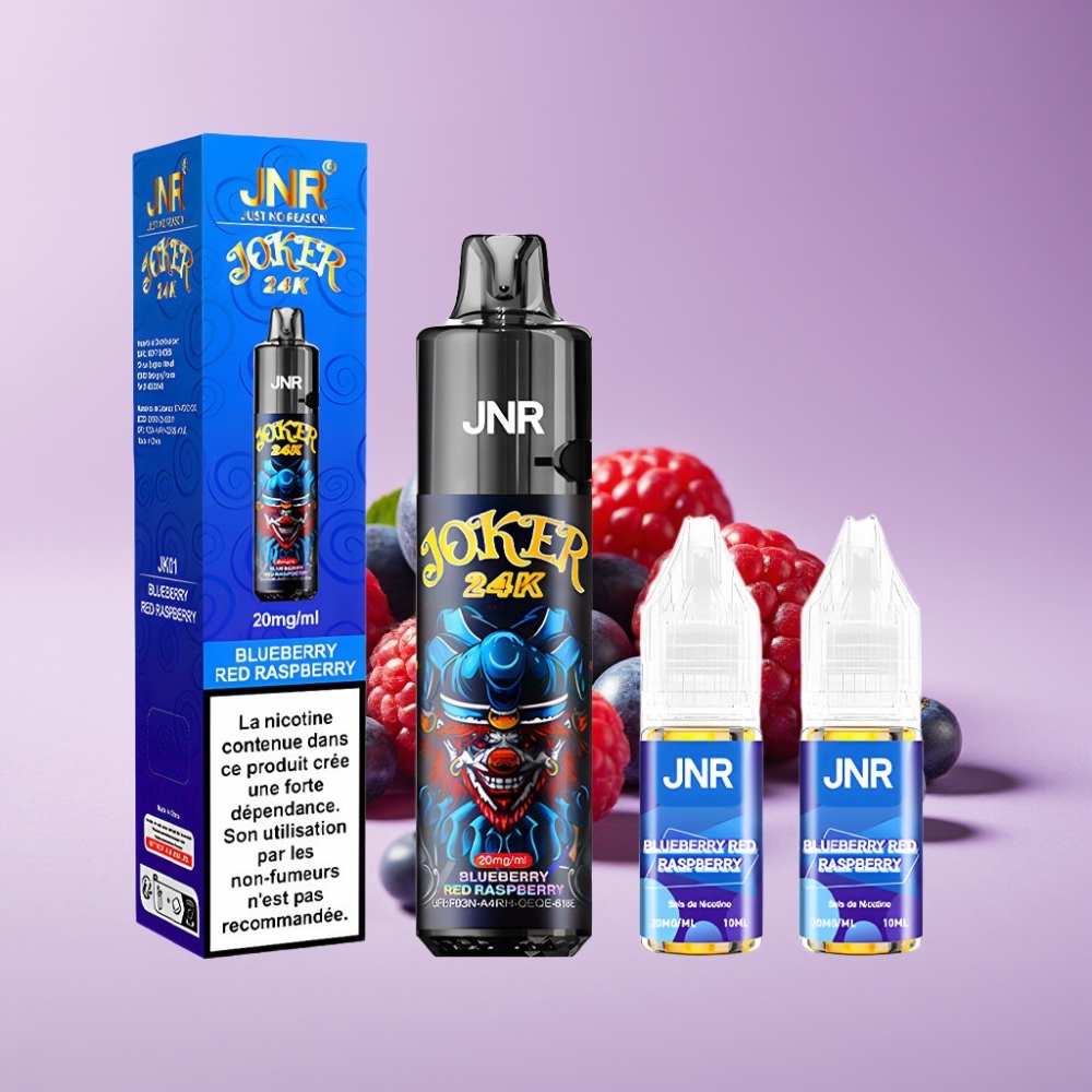 JNR Joker 24000 Puffs 10ml Refillable Pod 800mAh Type-C توت أزرق وتوت أحمر