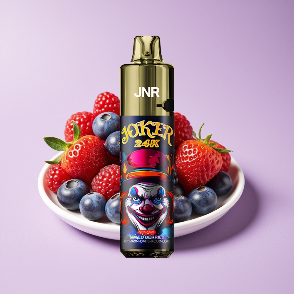 JNR Joker 24K نفثات مع بطارية 800mAh وإضاءة ملونة ونكهة التوت المختلط