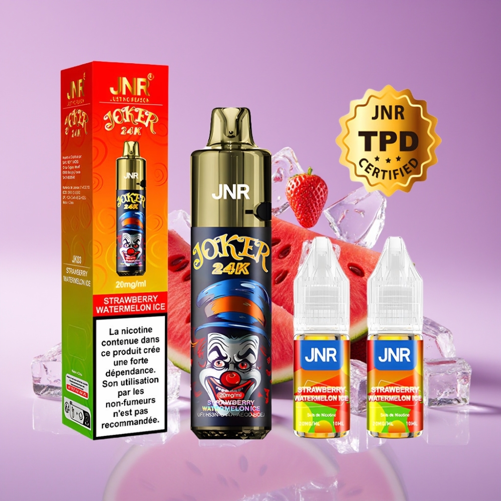 JNR Joker 24K Puffs Refillable Strawberry Watermelon Ice 800mAh Type-C