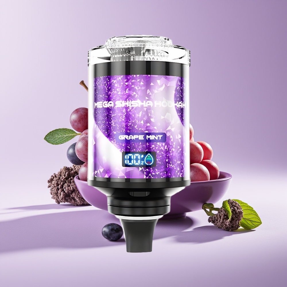 JNR Mega Shisha Hookah 100K شاشة ذكية 2200mAh عنب بالنعناع