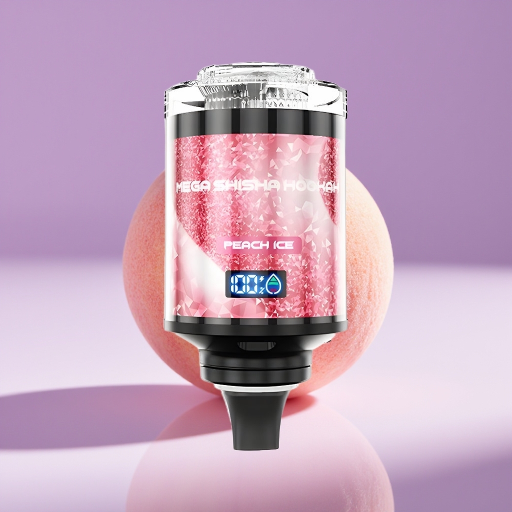 JNR Mega Shisha Hookah 100K شاشة ذكية نوع-C 60مل خوخ مثلج