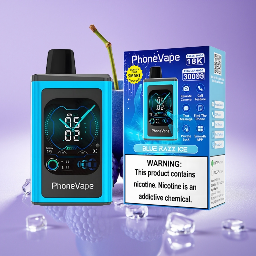 JNR PhoneVape 30000 نفخة بطارية 850mAh شاحن Type-C توربو Blue Razz Ice