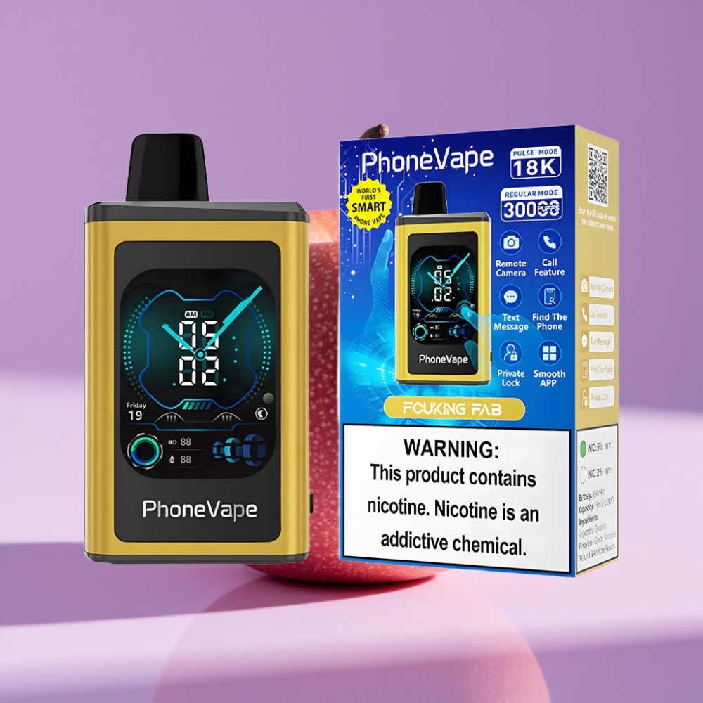 JNR PhoneVape 30000 نفخة بطارية 850mAh شاحن Type-C وضع توربو تحكم بالتطبيق نكهة Fucking Fab