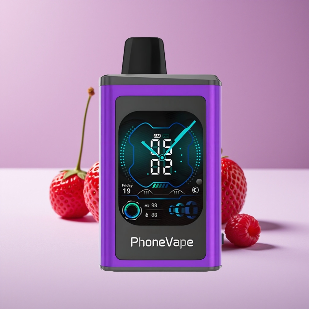 JNR PhoneVape 30000 نَفخة بطارية 850mAh Type-C قابلة للشحن نكهة الكرز والفراولة والتوت