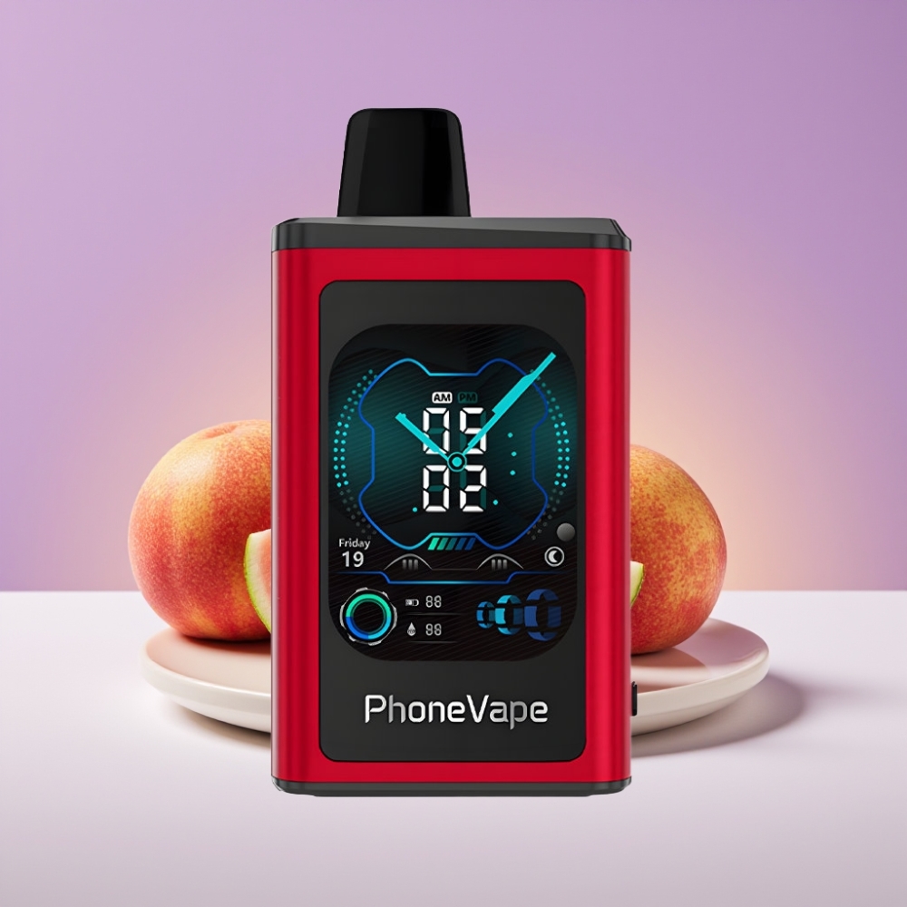 JNR PhoneVape 30000 نَفخة بطارية 850mAh شاحن Type-C وضع توربو تحكم بالتطبيق نكهة خوخ مانجا بطيخ