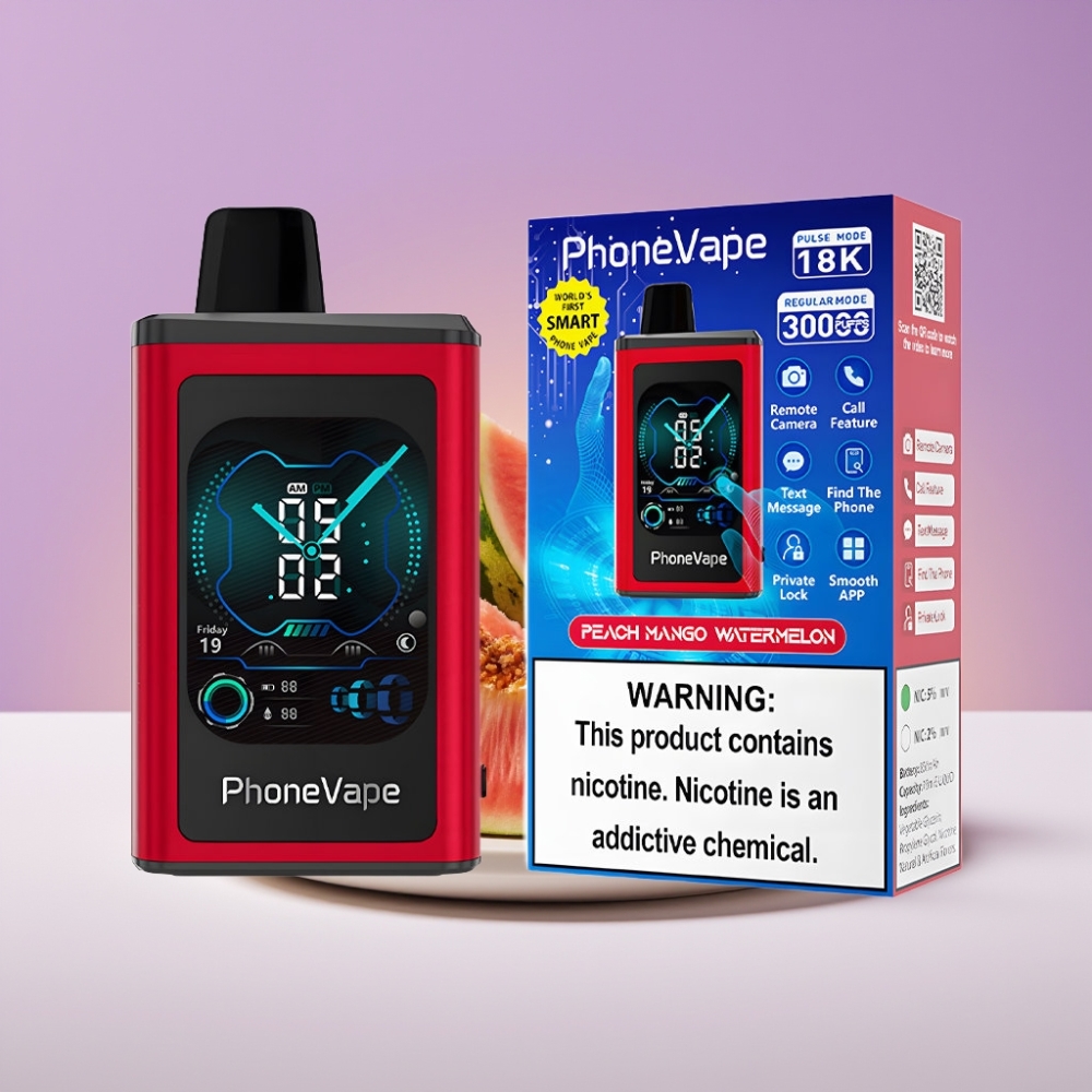 JNR PhoneVape 30000 نَفخة بطارية 850mAh شاحن Type-C وضع توربو تحكم بالتطبيق نكهة خوخ مانجا بطيخ