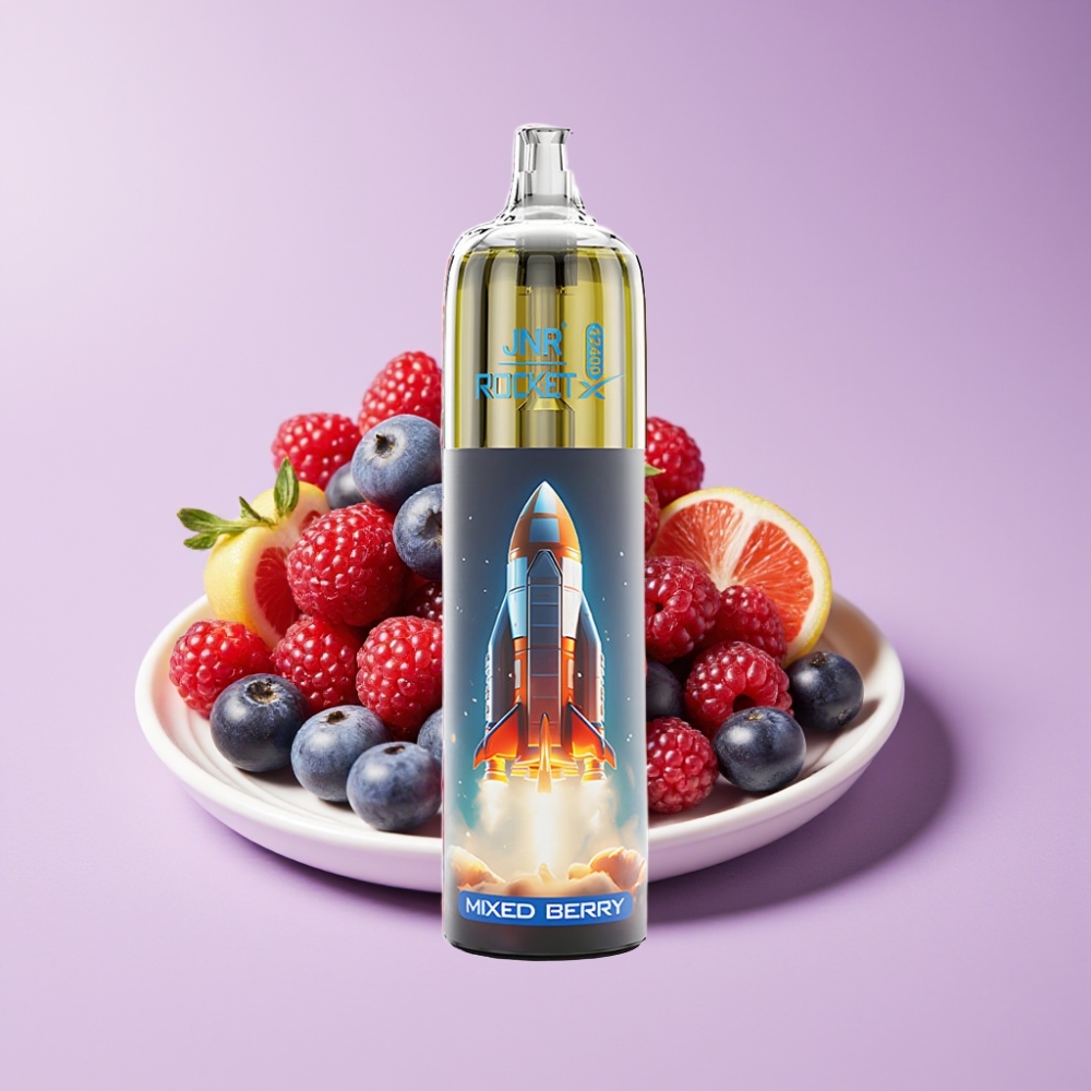 JNR Rocket-X 12400 Puffs توت مشكل مع ضبط تدفق الهواء وإضاءة RGB وشاحن Type-C