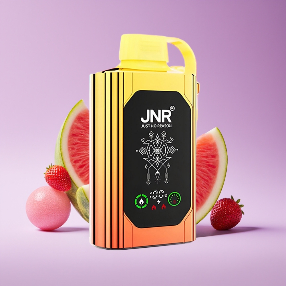 JNR Shisha Hookah Box 20500 نفخة شاشة عالية الدقة بطارية 1000 مللي أمبير سعة 25 مل ثنائي ميش ثنائي النواة شحن نوع-سي بطيخة فراولة علكة فقاعية