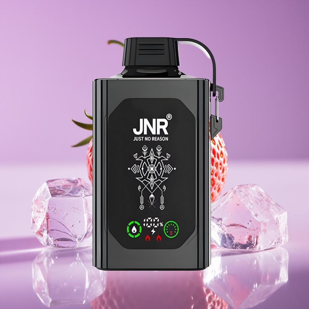 JNR Shisha Hookah Box 20500 نفخة - شاشة HD - بطارية 1000mAh - سعة 25ml - ملف مزدوج - شحن Type-C - فراولة آيس