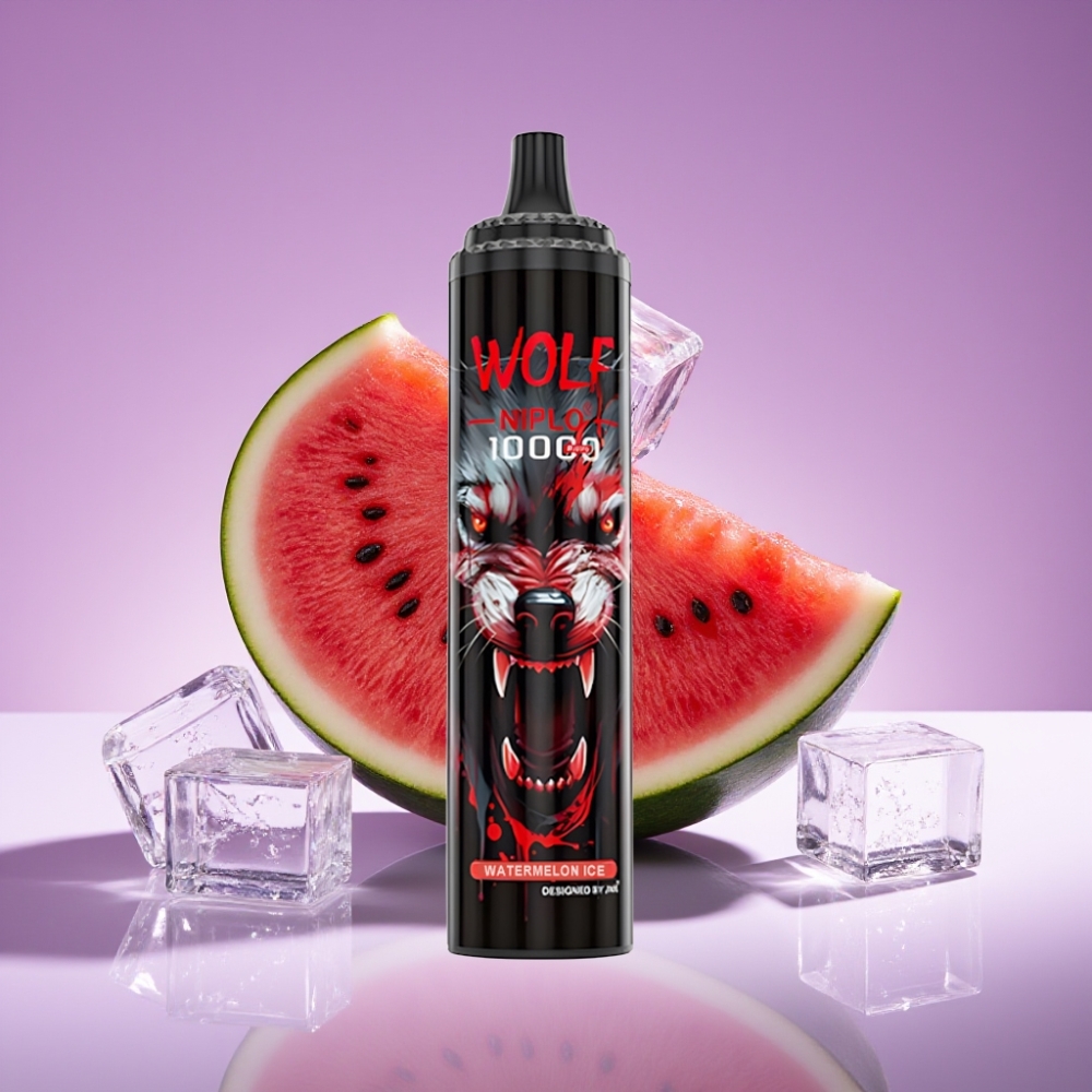 JNR Wolf Niplo 10000 Puffs شبكة 1.0 أوم بطارية 650mAh نكهة بطيخ مثلج