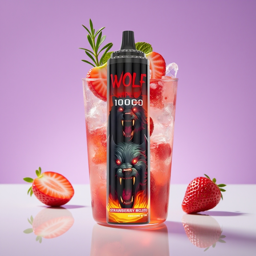 JNR Wolf Niplo 10000 Puffs 1.0 Ohm 650mAh Strawberry Mojito