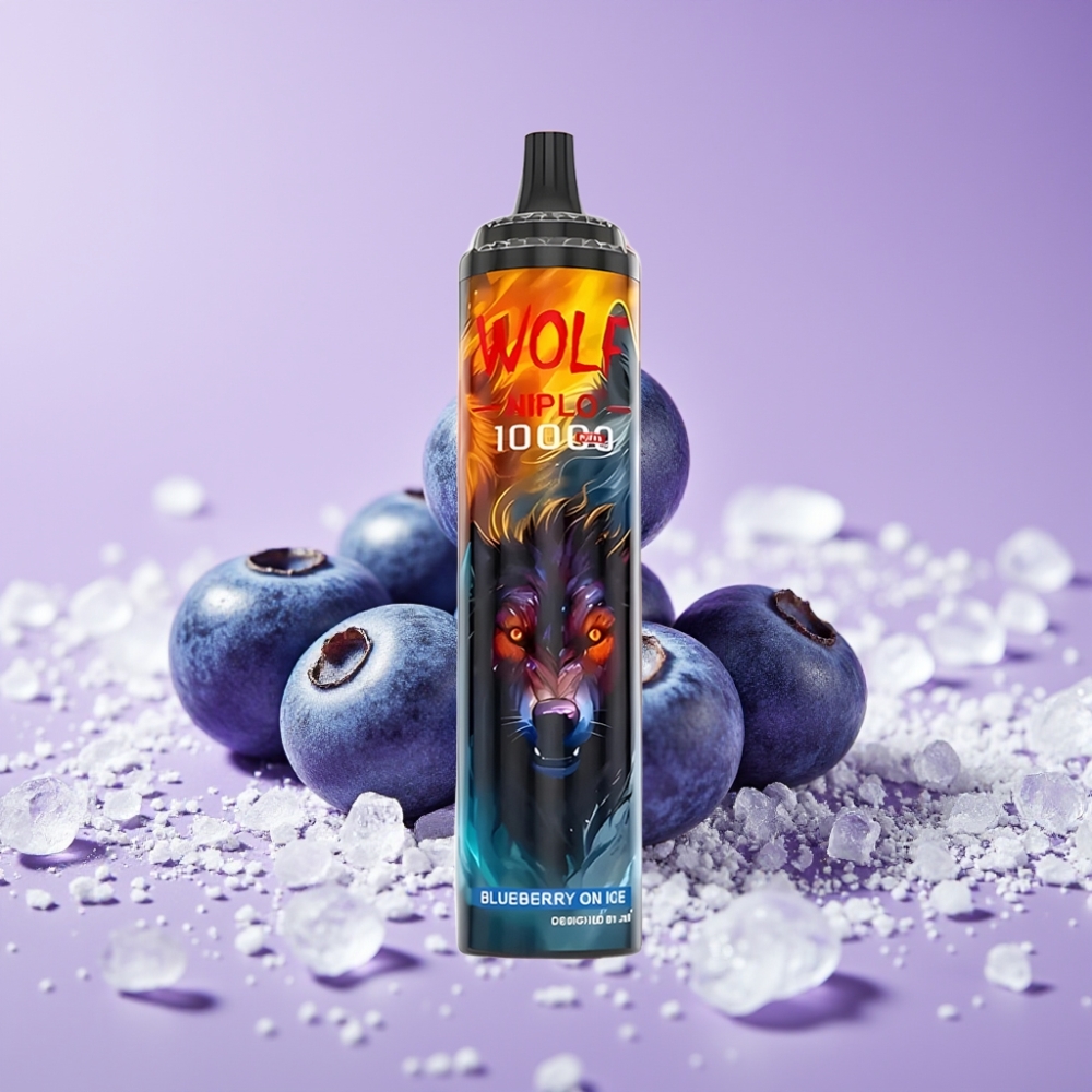 JNR Wolf Niplo 10000 Puffs 1.0 Ohm Mesh 650mAh 20ml Blueberry On Ice