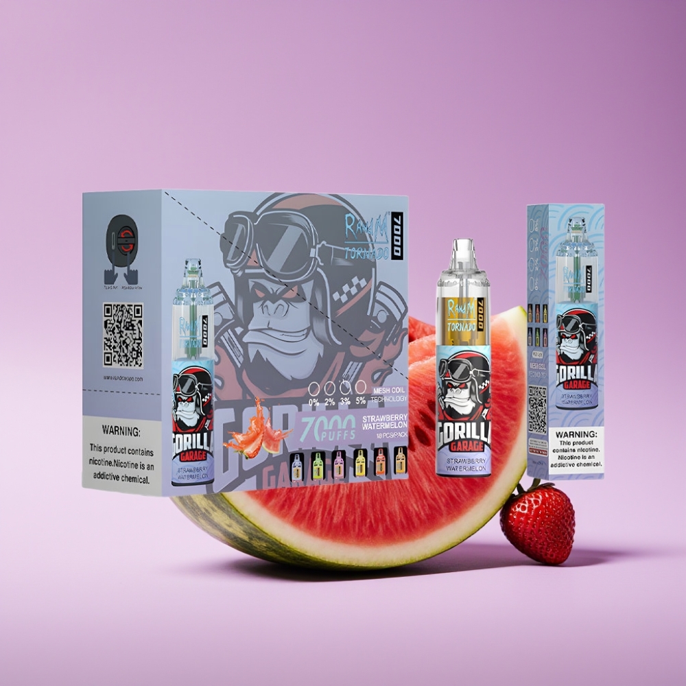 Fumot Tornado 7000 Puffs 14ML 850MAH Mesh Coil Type-C RGB Strawberry Watermelon