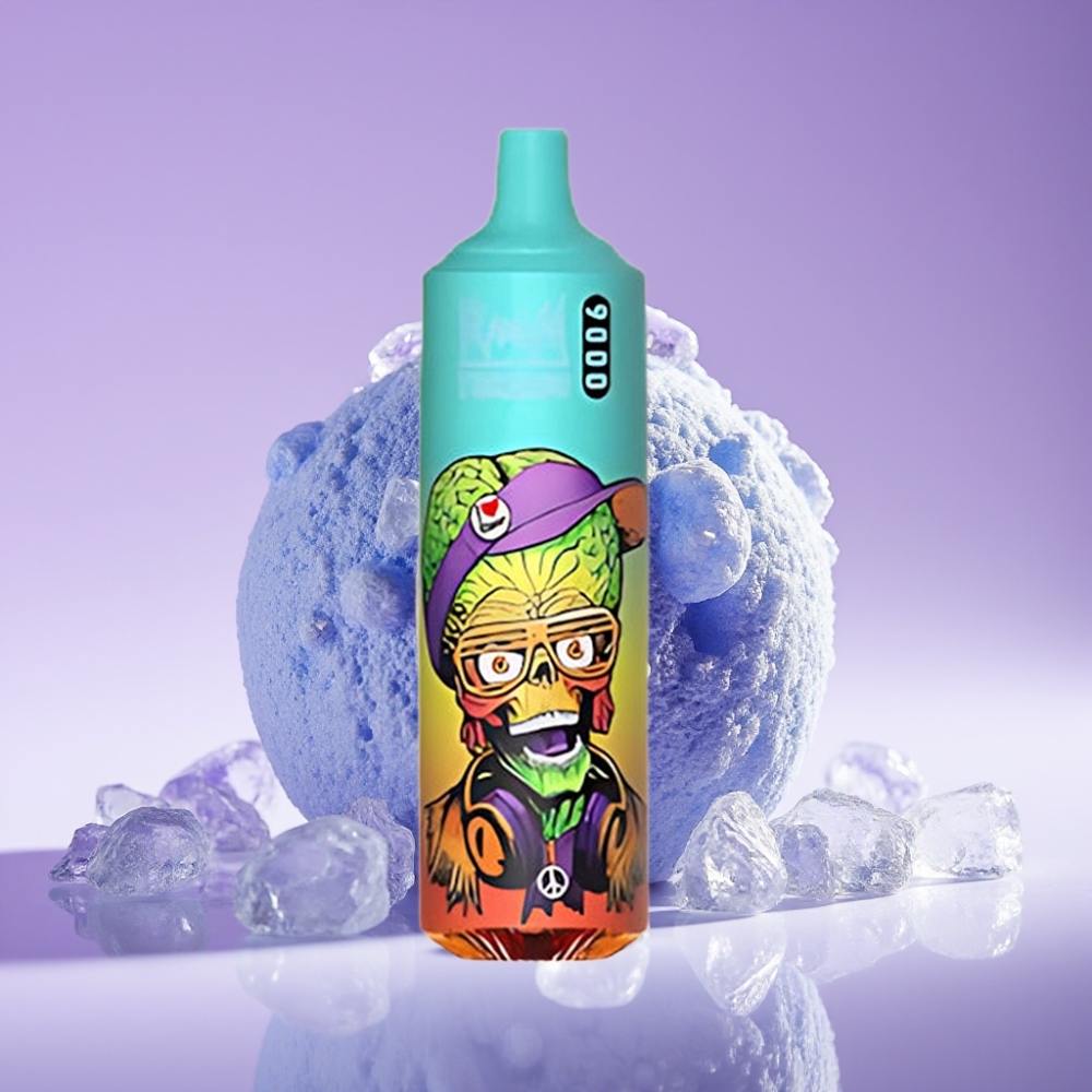 RandM Tornado 9000 Puffs 850mAh 18mL Mesh Coil Bluelicious Ice