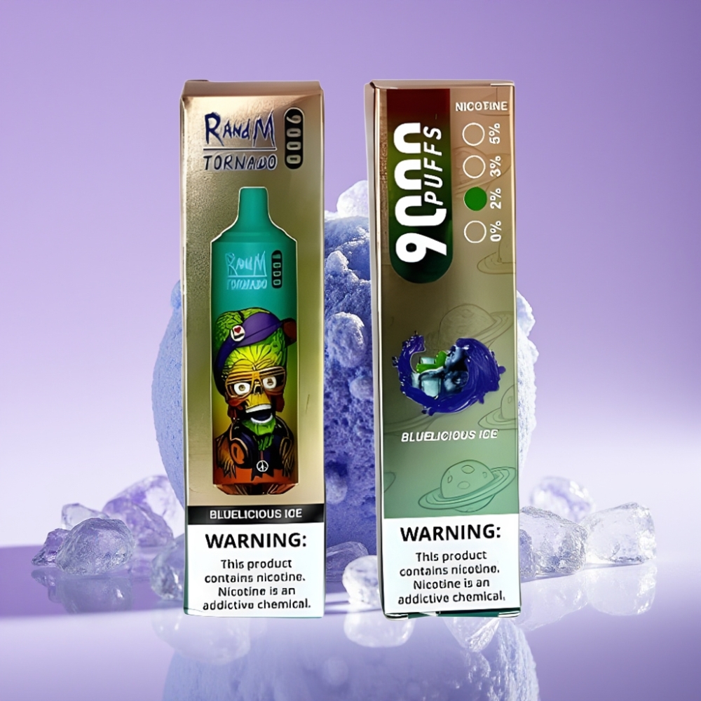 RandM Tornado 9000 Puffs 850mAh 18mL Mesh Coil Bluelicious Ice