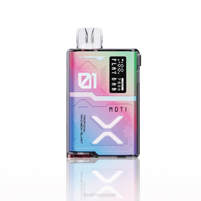 MOTI vape near me - MOTI Play Bar 7500 سيجارة للاستعمال مرة واحدة (5%، 7500 نفسة) انفجار قوس قزح الاستوائي 8624Y54