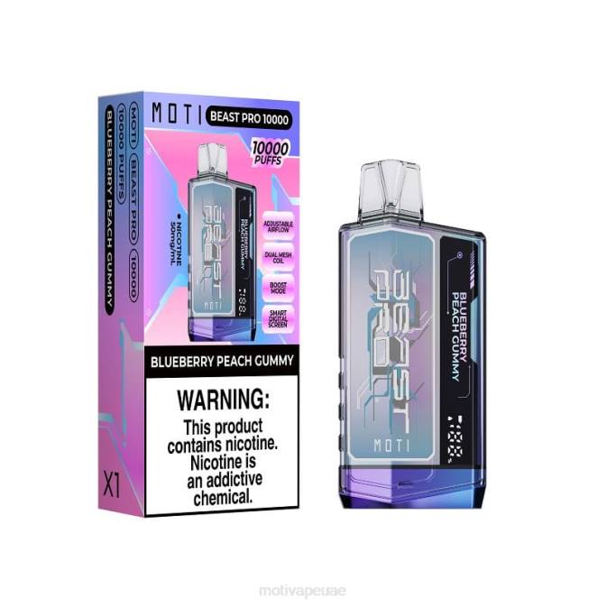 MOTI vape amazon - MOTI Beast Pro الفيب القابل للتصرف (5%، 10000 نفسة) عنبية الخوخ غائر 8624Y39