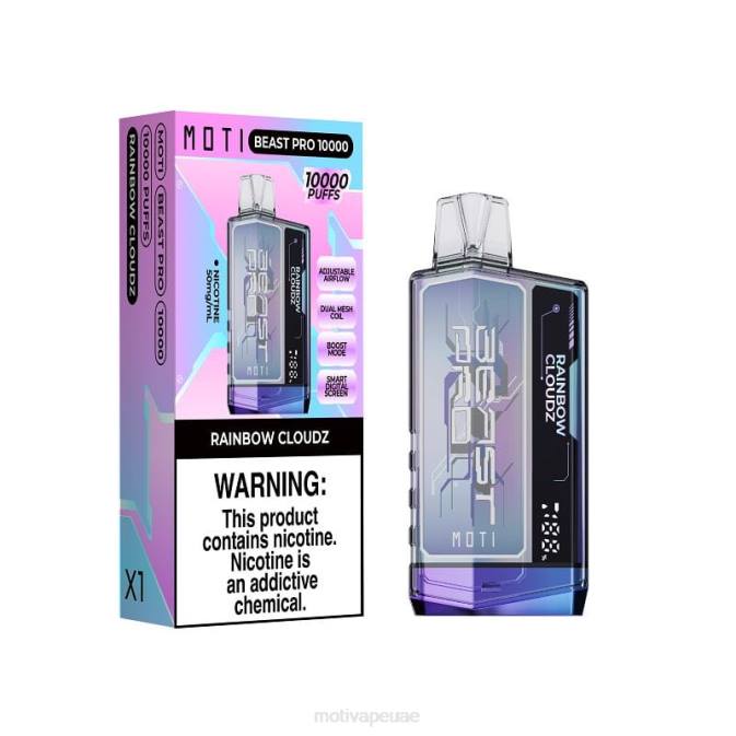 MOTI vape amazon - MOTI Beast Pro الفيب القابل للتصرف (5%، 10000 نفسة) قوس قزح كلاودز 8624Y49